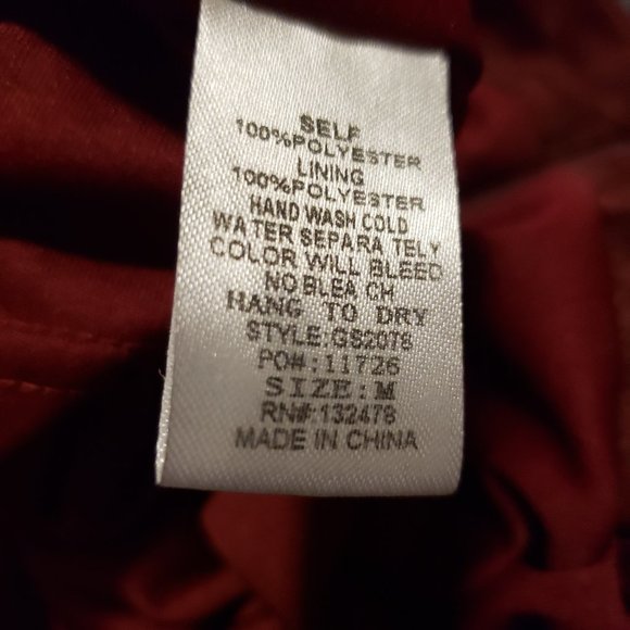 Glam Los Angeles Burgundy Wrap Tie Front Side Zip Skirt Medium NWT - Picture 5 of 7